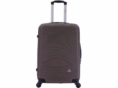 InUSA Royal Medium Plastic 4-Wheel Spinner Luggage, Brown (IUROY00M-BRO)