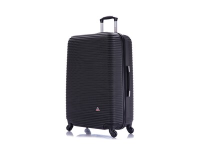 InUSA Royal Large Plastic 4-Wheel Spinner Luggage, Black (IUROY00L-BLK)