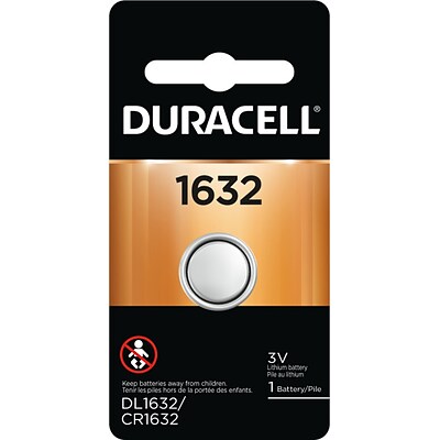 Duracell 1632 3V Lithium Coin Battery, 1/Pack (DL1632BPK)