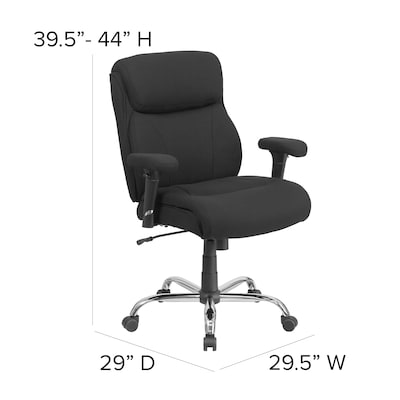 Flash Furniture HERCULES Series Ergonomic Fabric Swivel Big & Tall Task Office Chair, Black (GO2031F)