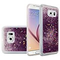 Insten Liquid Quicksand Glitter Fused Flexible Hybrid TPU Cover Case For Samsung Galaxy S6 - Dark Purple