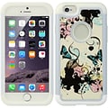 Insten Butterfly Hard Hybrid Rubberized Silicone Case for Apple iPhone 6 / 6s - White/Black
