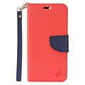 Insten Flip Leather Fabric Cover Stand Card Case Lanyard w/Photo Display For Apple iPhone 7 Plus/ 8 Plus (5.5), Red/Black