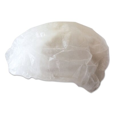 Boardwalk Disposable Bouffant Caps, Medium, White, 100/Pack (BWKH42M)