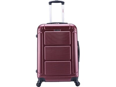 InUSA Pilot 24 Hardside Suitcase, 4-Wheeled Spinner, TSA Checkpoint Friendly, Wine (IUPIL00M-WIN)