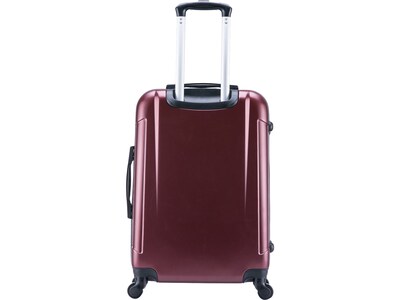 InUSA Pilot 24" Hardside Suitcase, 4-Wheeled Spinner, TSA Checkpoint Friendly, Wine (IUPIL00M-WIN)
