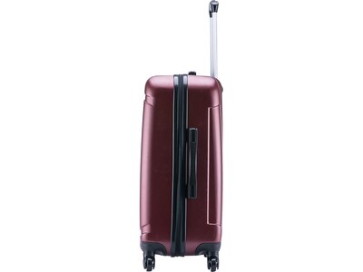 InUSA Pilot 24" Hardside Suitcase, 4-Wheeled Spinner, TSA Checkpoint Friendly, Wine (IUPIL00M-WIN)