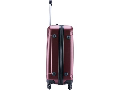 InUSA Pilot 24" Hardside Suitcase, 4-Wheeled Spinner, TSA Checkpoint Friendly, Wine (IUPIL00M-WIN)