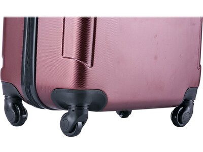 InUSA Pilot 24" Hardside Suitcase, 4-Wheeled Spinner, TSA Checkpoint Friendly, Wine (IUPIL00M-WIN)
