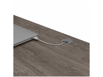 kathy ireland® Home by Bush Furniture Cottage Grove 60" L-Shaped Desk with File Cabinet, Restored Gray (CGR004RTG)