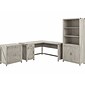 kathy ireland® Home by Bush Furniture Cottage Grove 60 L-Shaped Desk with Storage, Cottage White (C