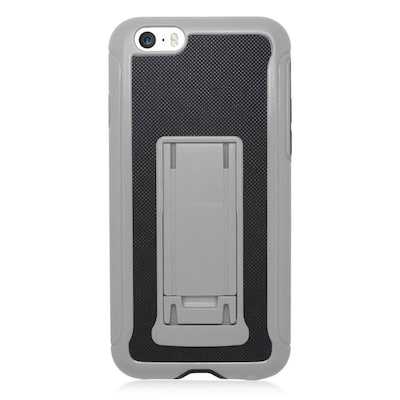 Insten Hard Dual Layer Plastic Silicone Cover Case w/stand for iPhone 6 / 6s - Black/Gray