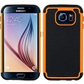 Insten Dots Hard Dual Layer TPU Cover Case For Samsung Galaxy S6 - Orange/Black