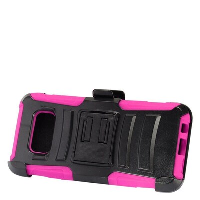 Insten Hybrid Armor Stand Dual Layer Case with Holster Clip For Samsung Galaxy S8 - Hot Pink