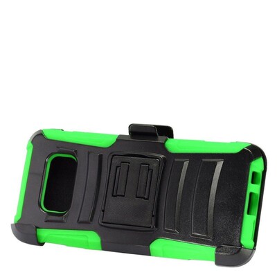 Insten Hybrid Armor Stand Dual Layer Case with Holster Clip For Samsung Galaxy S8 - Green