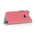 Insten Book-Style Leather Fabric Cover Case For HTC One M7 - Pink