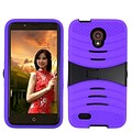 Insten Wave Symbiosis Rubber Hybrid Hard Cover Case with Stand/Installed For Alcatel One Touch Conquest - Purple/Black
