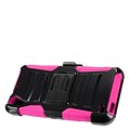 Insten Advanced Armor Dual Layer Hybrid Stand Case + Holster Clip For HTC Desire 530 - Black/Hot Pink