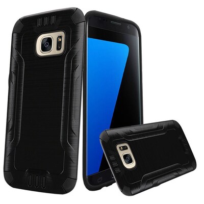 Insten Hard Dual Layer TPU Case For Samsung Galaxy S7 - Black