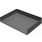 Poppin Landscape Stackable Front Loading Letter Tray, Letter Size, Dark Gray (107720)