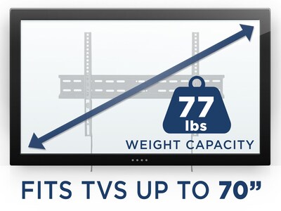 Mount-It! Fixed Wall TV Mount for LCD TV, Screen Size: up to 70", 77 lbs. Max. (MI-3050XL)