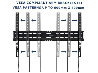 Mount-It! Fixed Wall TV Mount for LCD TV, Screen Size: up to 70", 77 lbs. Max. (MI-3050XL)