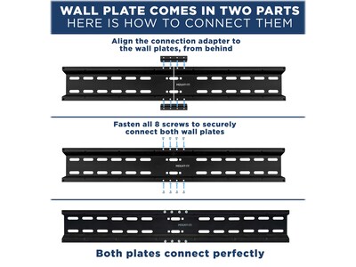 Mount-It! Fixed Wall TV Mount for LCD TV, Screen Size: up to 70", 77 lbs. Max. (MI-3050XL)