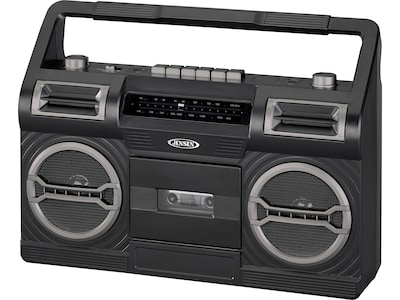 Jensen MCR-500 Portable AM/FM Radio Cassette Recorder/Player, Black