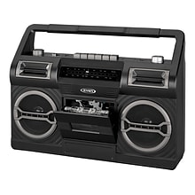 Jensen MCR-500 Portable AM/FM Radio Cassette Recorder/Player, Black