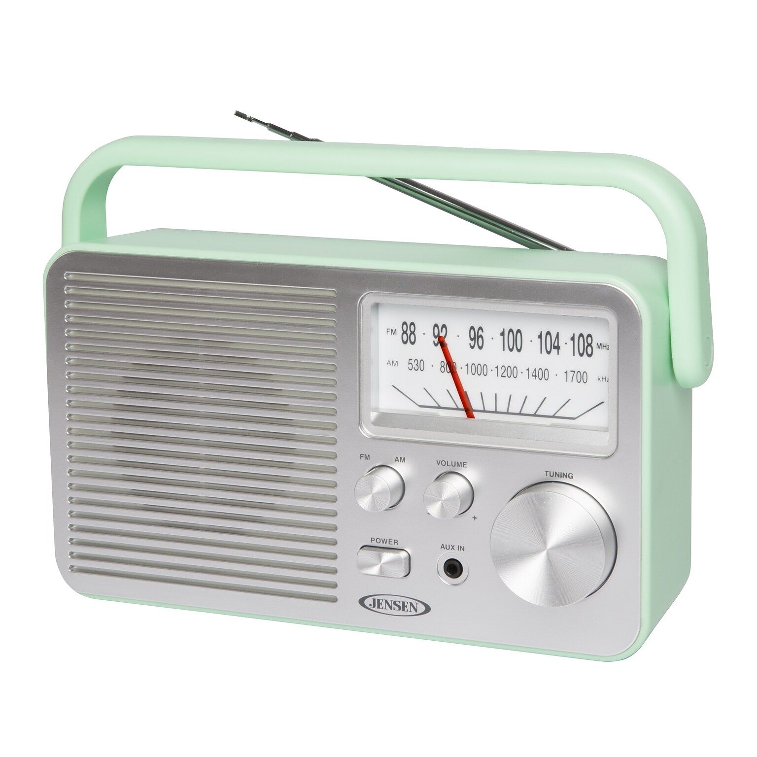 Jensen MR-750 Portable AM/FM Radio, Green (MR-750-GR)