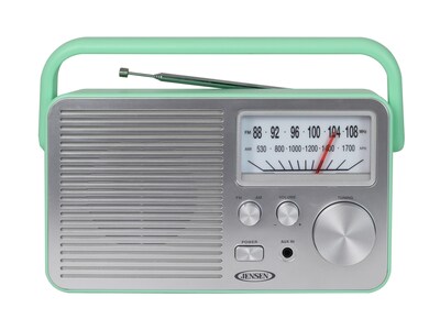 Jensen MR-750 Portable AM/FM Radio, Green (MR-750-GR)