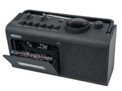 Jensen Cassette Tape Boombox, Black, MCR-500