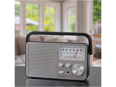 Jensen MR-750 Portable AM/FM Radio, Black (MR-750-BK)