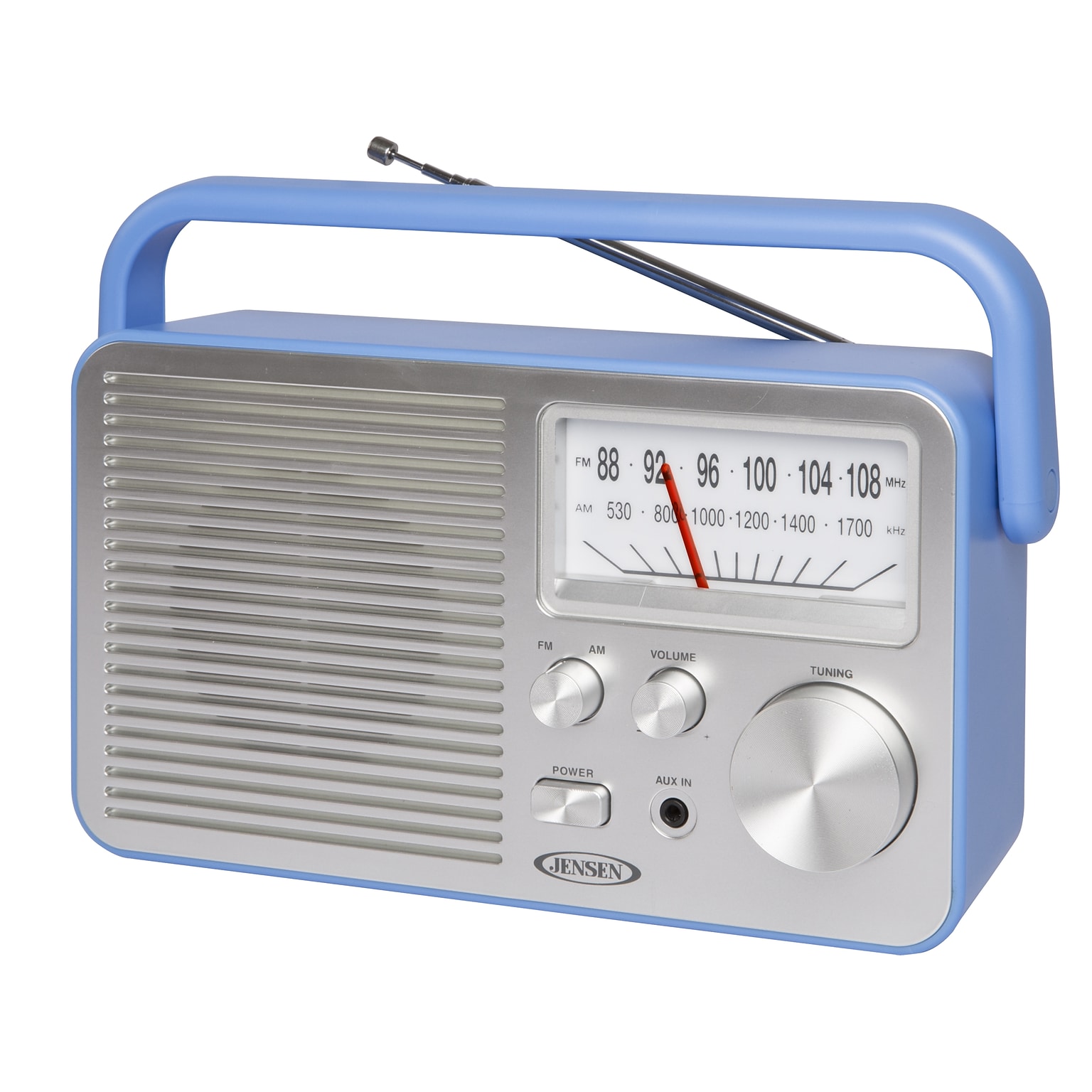 Jensen MR-750 Portable AM/FM Radio, Blue (MR-750-BL)