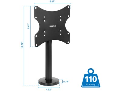 Mount-It! Stand for LCD Display, Screen Size: 23" - 43", 110 lbs. Max. (MI-855)