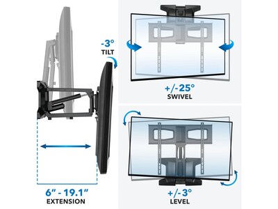 Mount-It! Motorized Lift TV Mount, Screen Size: 40"-70", 77 lbs. Max. (MI-386)