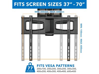 Mount-It! Motorized Lift TV Mount, Screen Size: 40"-70", 77 lbs. Max. (MI-386)