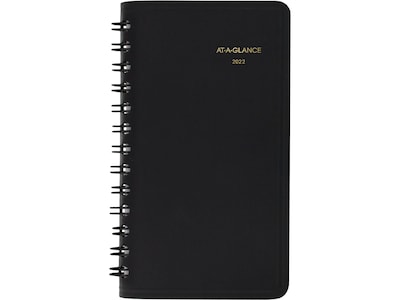 2022 AT-A-GLANCE 2.5 x 4.5 Weekly Planner, Black (70-035-05-22)