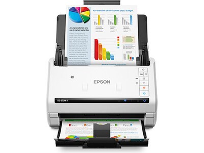 Epson DS-575W II Duplex Document Scanner, White/Black (B11B263202)