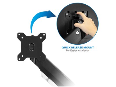 Mount-It! Adjustable Dual-Monitor Mount, Up to 35", Black (MI-4772)