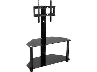 Mount-It! Steel Pedestal TV Stand, Screens up to 55, Black (MI-1860)