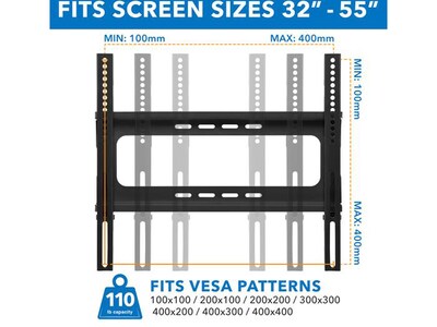 Mount-It! Steel Pedestal TV Stand, Screens up to 55", Black (MI-1860)