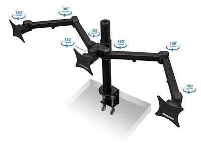 Mount-It! Adjustable Triple Monitor Mount, Up to 32", Black (MI-753XL)
