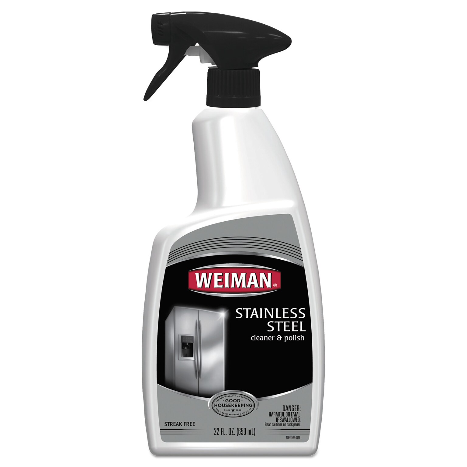 WEIMAN® Stainless Steel Cleaner and Polish, Floral Scent, 22 oz Trigger Spray Bottle