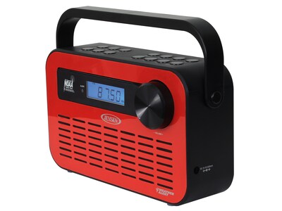 Jensen JEP-250 AM/FM Weather Alert Radio, Red/Black (JEP-250)