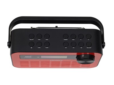 Jensen JEP-250 AM/FM Weather Alert Radio, Red/Black (JEP-250)