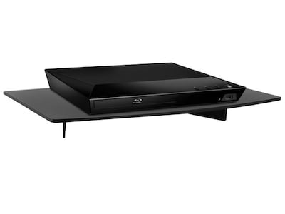 Mount-It! Glass/Steel A/V Component Wall-Mounted Shelf, Black (MI-895)