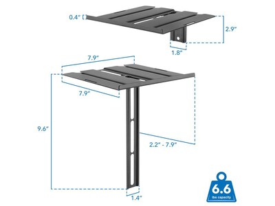 Mount-It! Steel Floating TV Shelf, Black (MI-896)