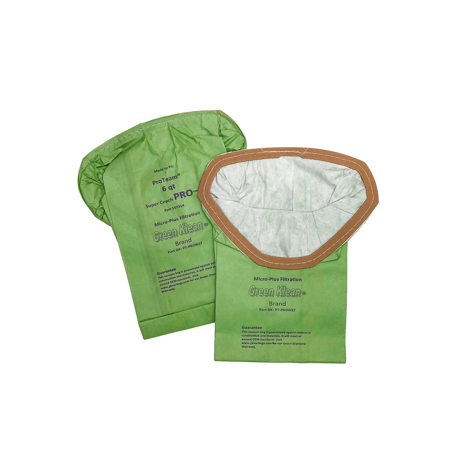 Green Klean Filter Bag for ProTeam PRO Series 6Qt Backpack, 10/Pk (GK-PT PRO6QT-P)