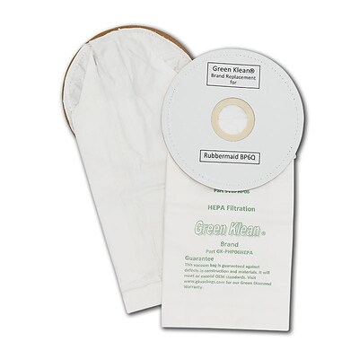 Green Klean® Replacement Vacuum Bags, Fits Rubbermaid® BP 6 Qt. H12 Hepa and Others, 10/pk